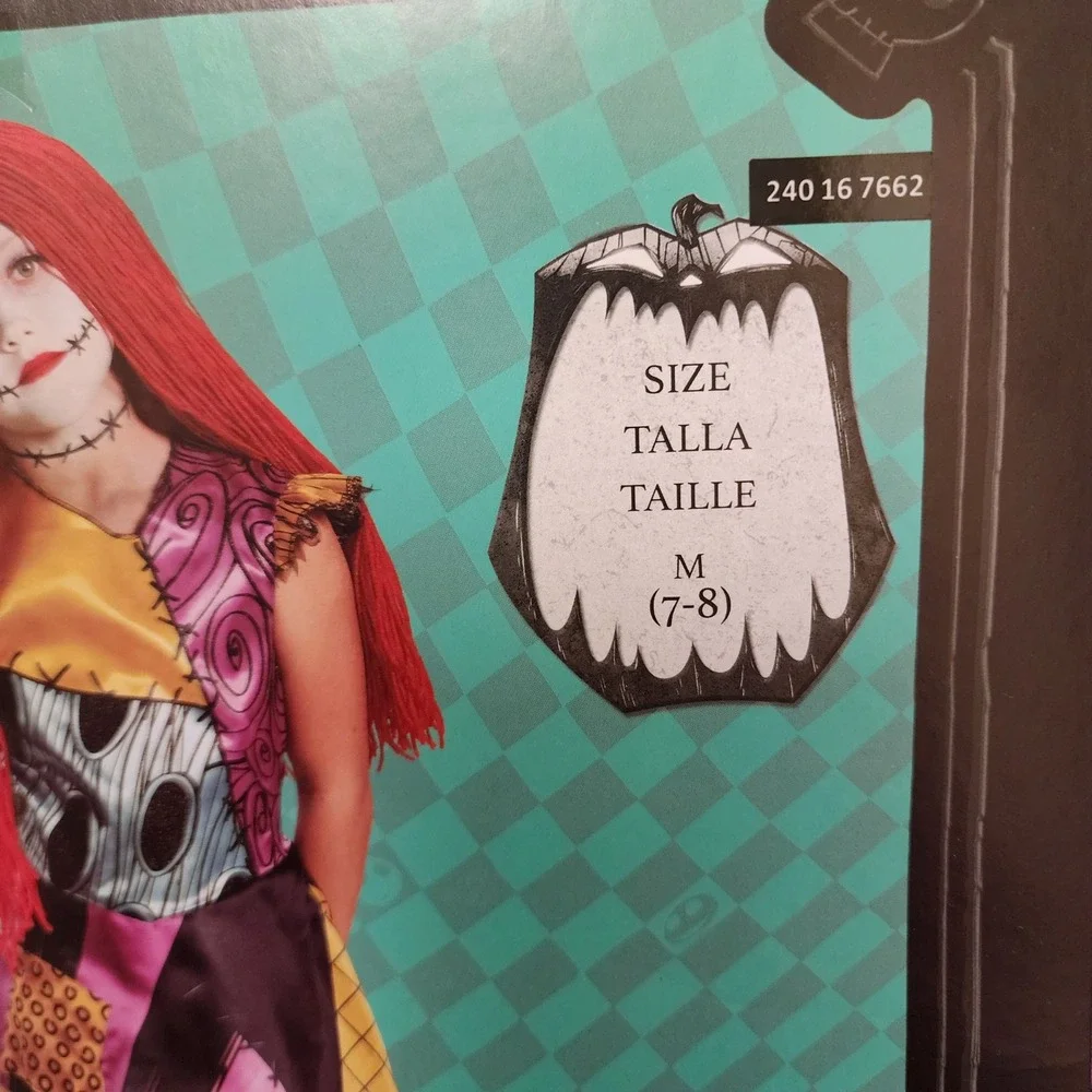 Disney Sally Nightmare Before Christmas Deluxe Child Costume Size 7-8 Multicolor